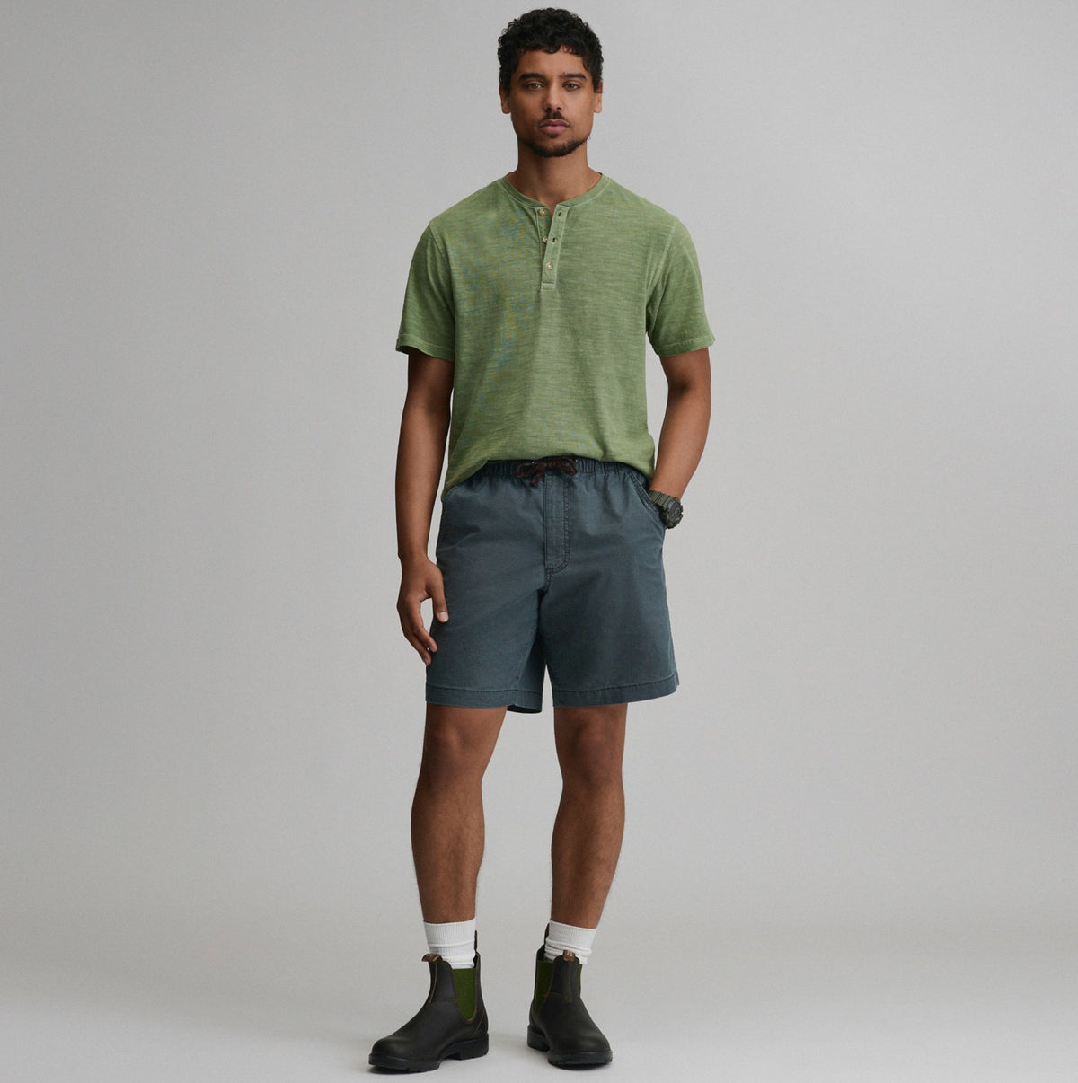 Men's SS Sunwashed Cotton Henley | Eddie Bauer
