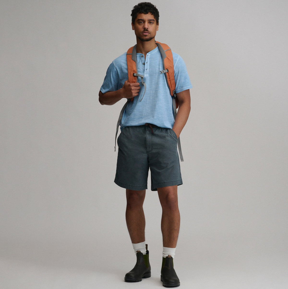Men's SS Sunwashed Cotton Henley | Eddie Bauer