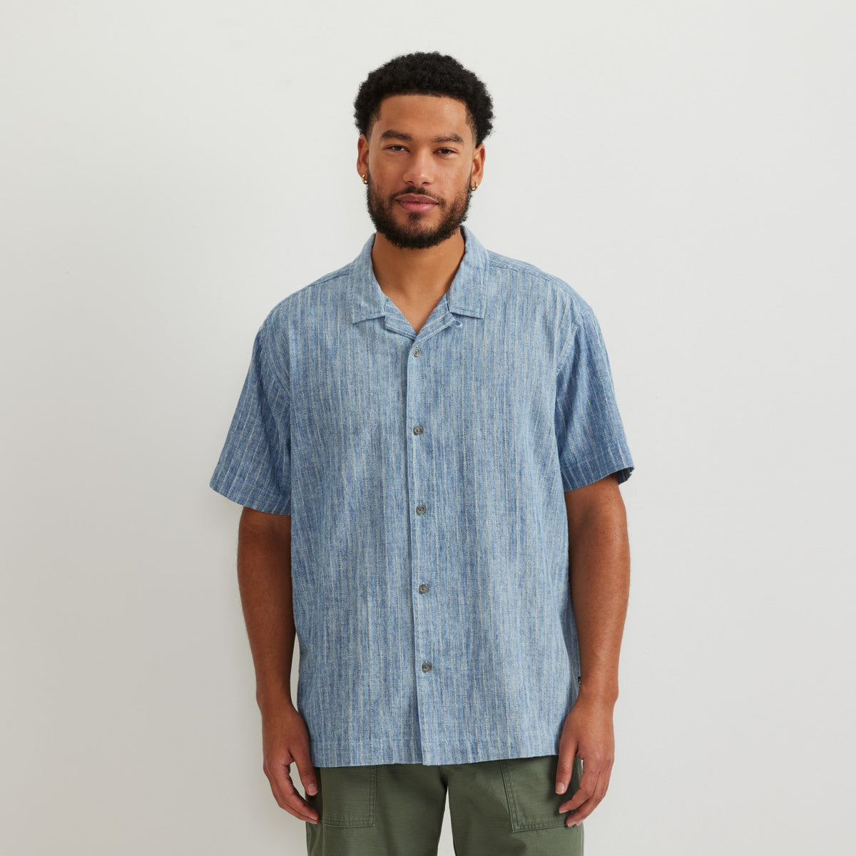 Men's Novelty Camp Shirt- Indigo | Eddie Bauer