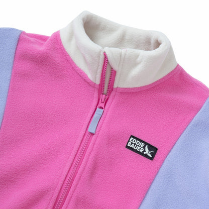 Kids Girls Quest Fleece Colorblock Full Zip Jacket | Eddie Bauer