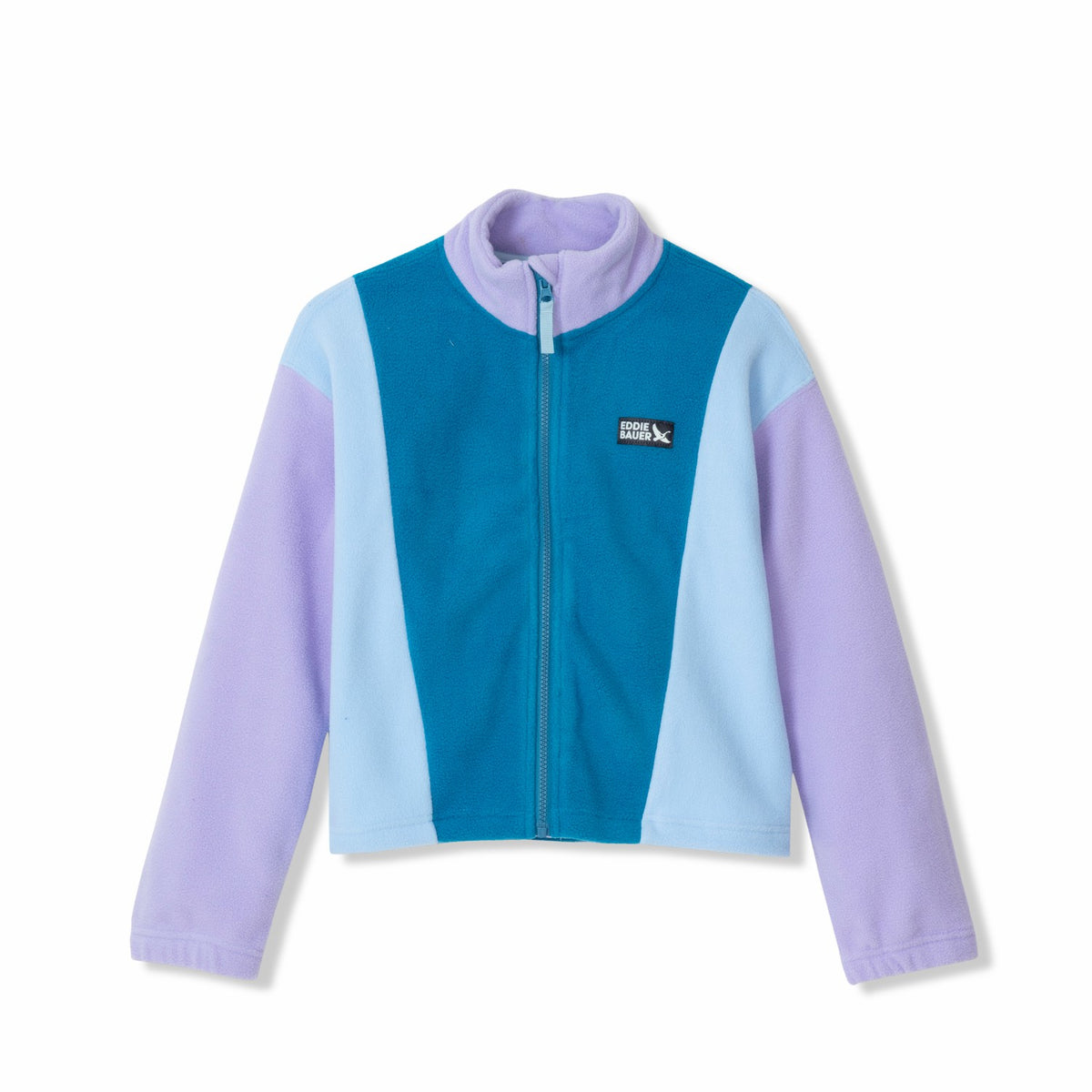 Kids Girls Quest Fleece Colorblock Full Zip Jacket | Eddie Bauer