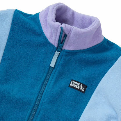 Kids Girls Quest Fleece Colorblock Full Zip Jacket | Eddie Bauer