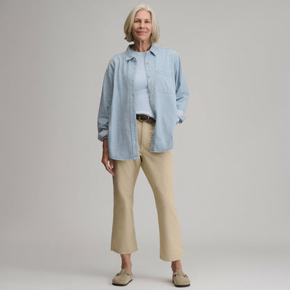 Women's Long-Sleeve Denim Boyfriend Overshirt | Eddie Bauer