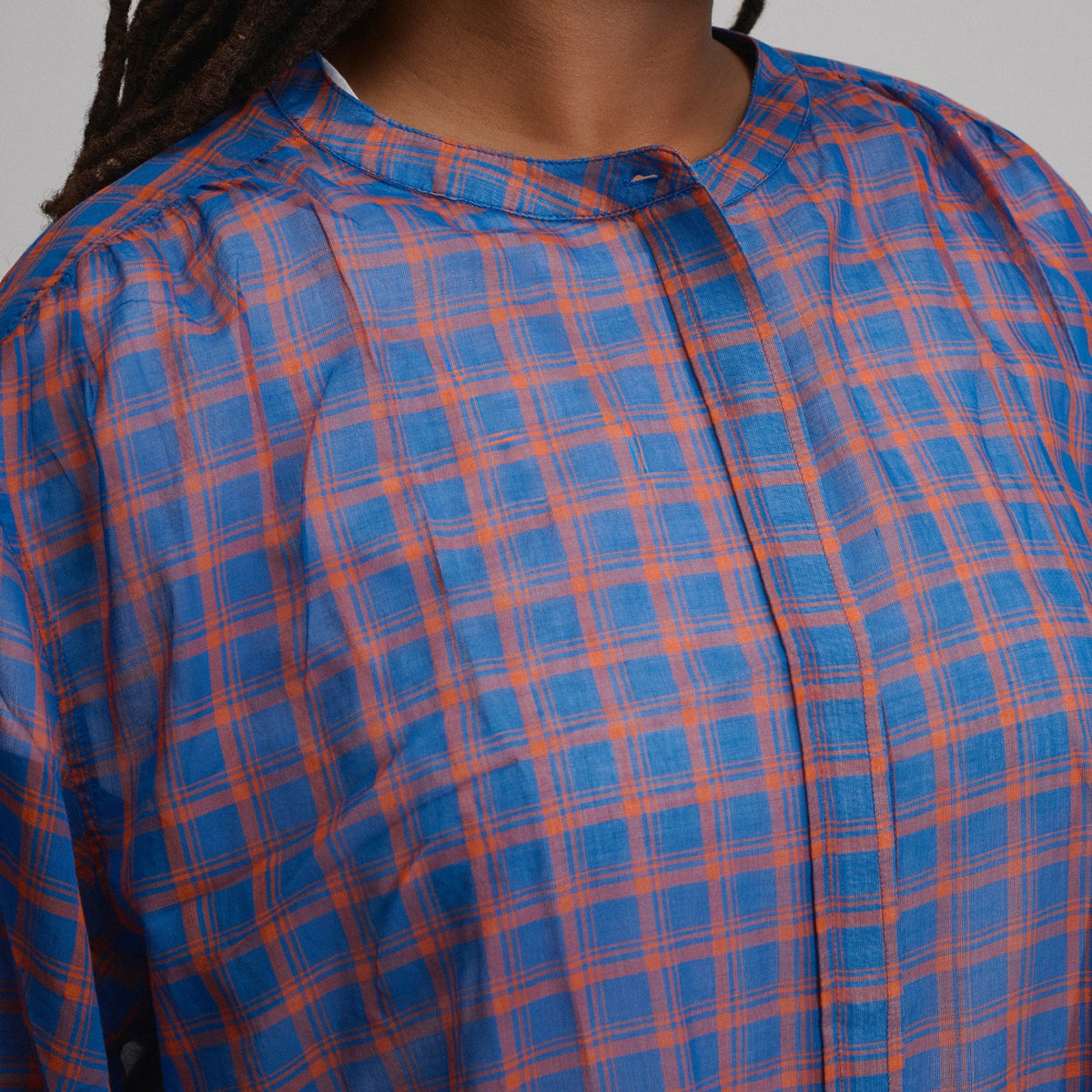 Women's Long-Sleeve Collarless Button-Down Shirt | Eddie Bauer