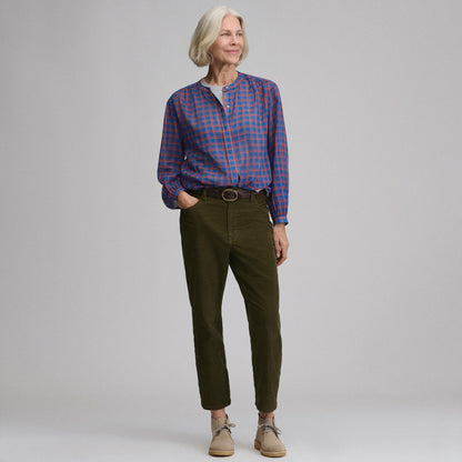Women's Long-Sleeve Collarless Button-Down Shirt | Eddie Bauer