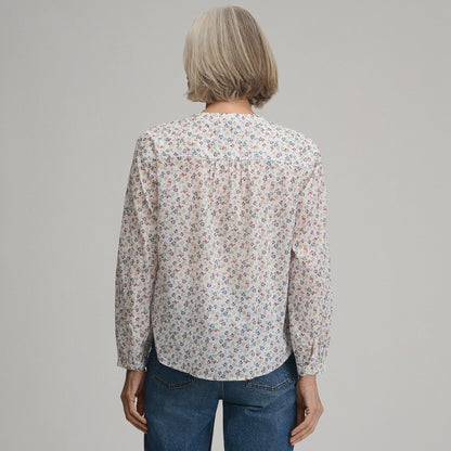 Women's Long-Sleeve Collarless Button-Down Shirt | Eddie Bauer