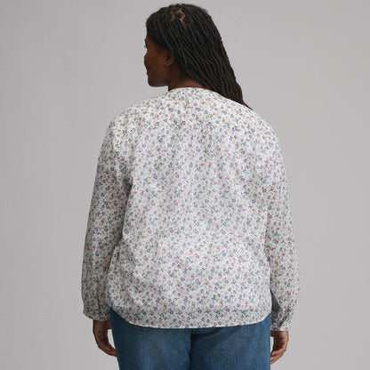Women's Long-Sleeve Collarless Button-Down Shirt | Eddie Bauer