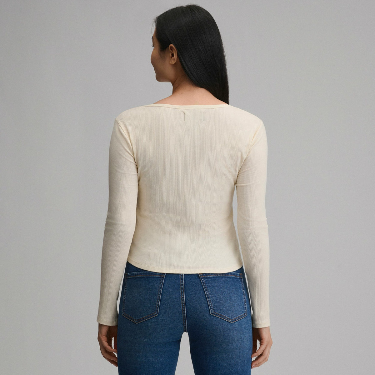 Women's Long-Sleeve Rib Y-Neck Henley | Eddie Bauer