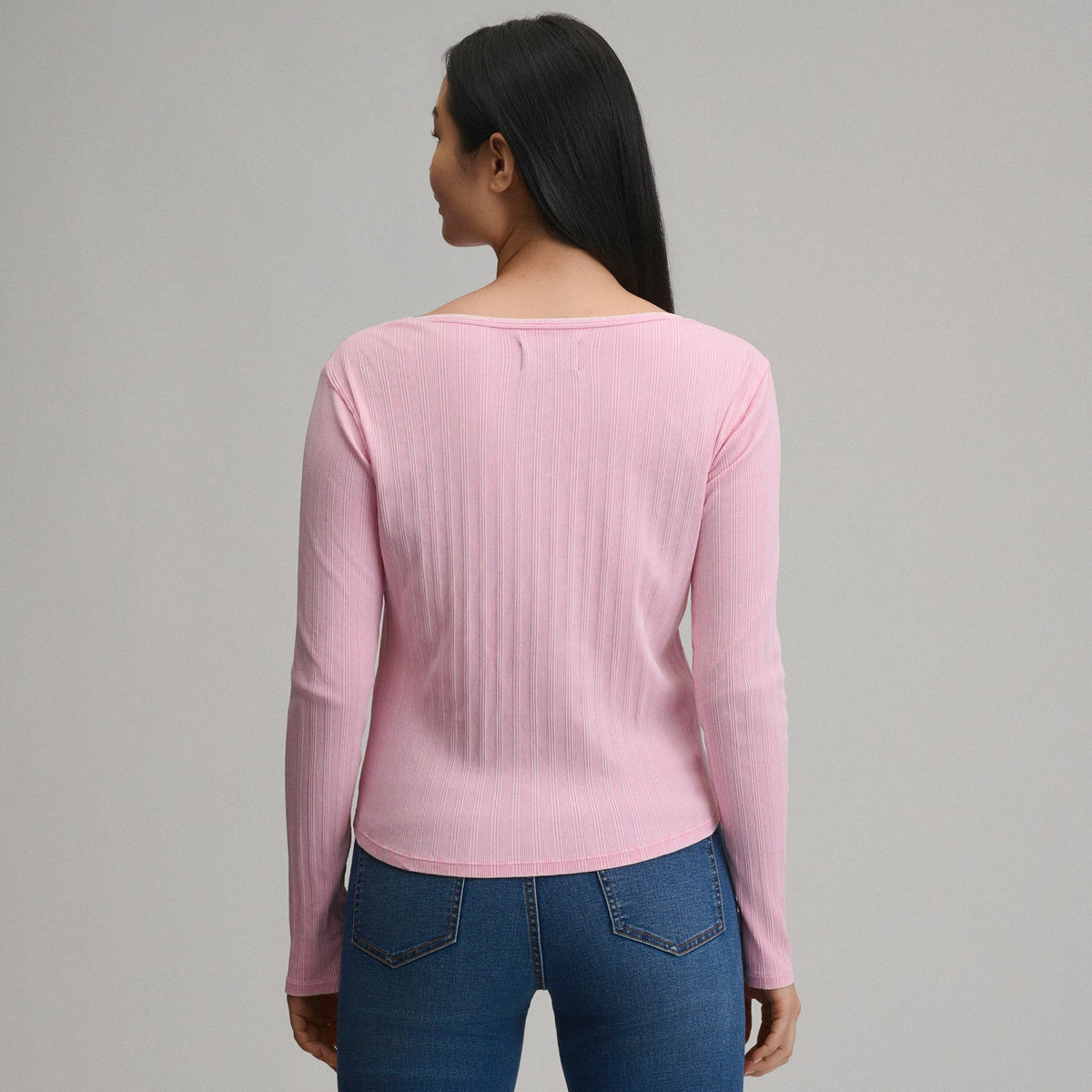 Women's Long-Sleeve Rib Y-Neck Henley | Eddie Bauer