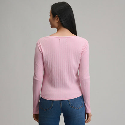 Women's Long-Sleeve Rib Y-Neck Henley | Eddie Bauer