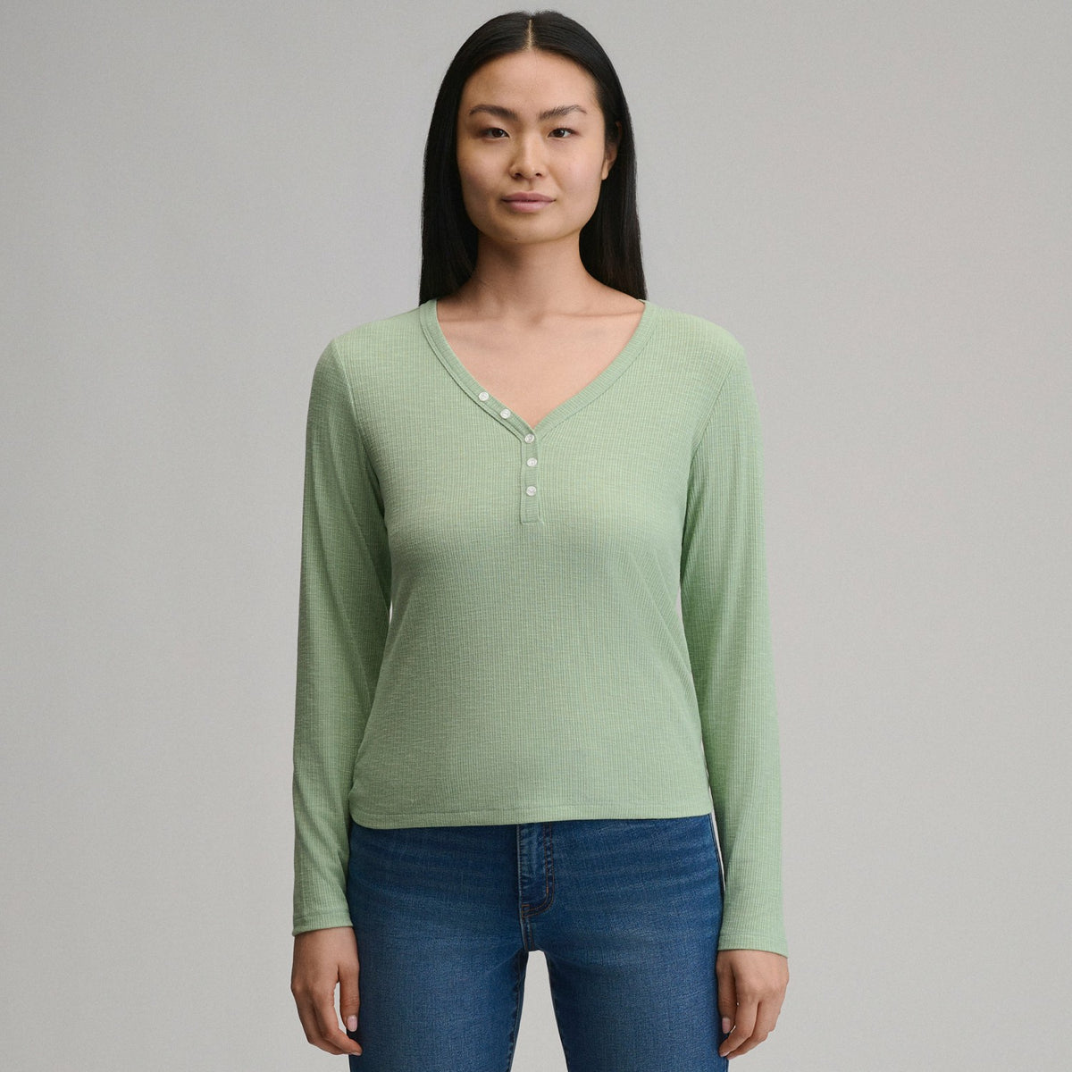 Women's Long-Sleeve Multi Button Henley | Eddie Bauer