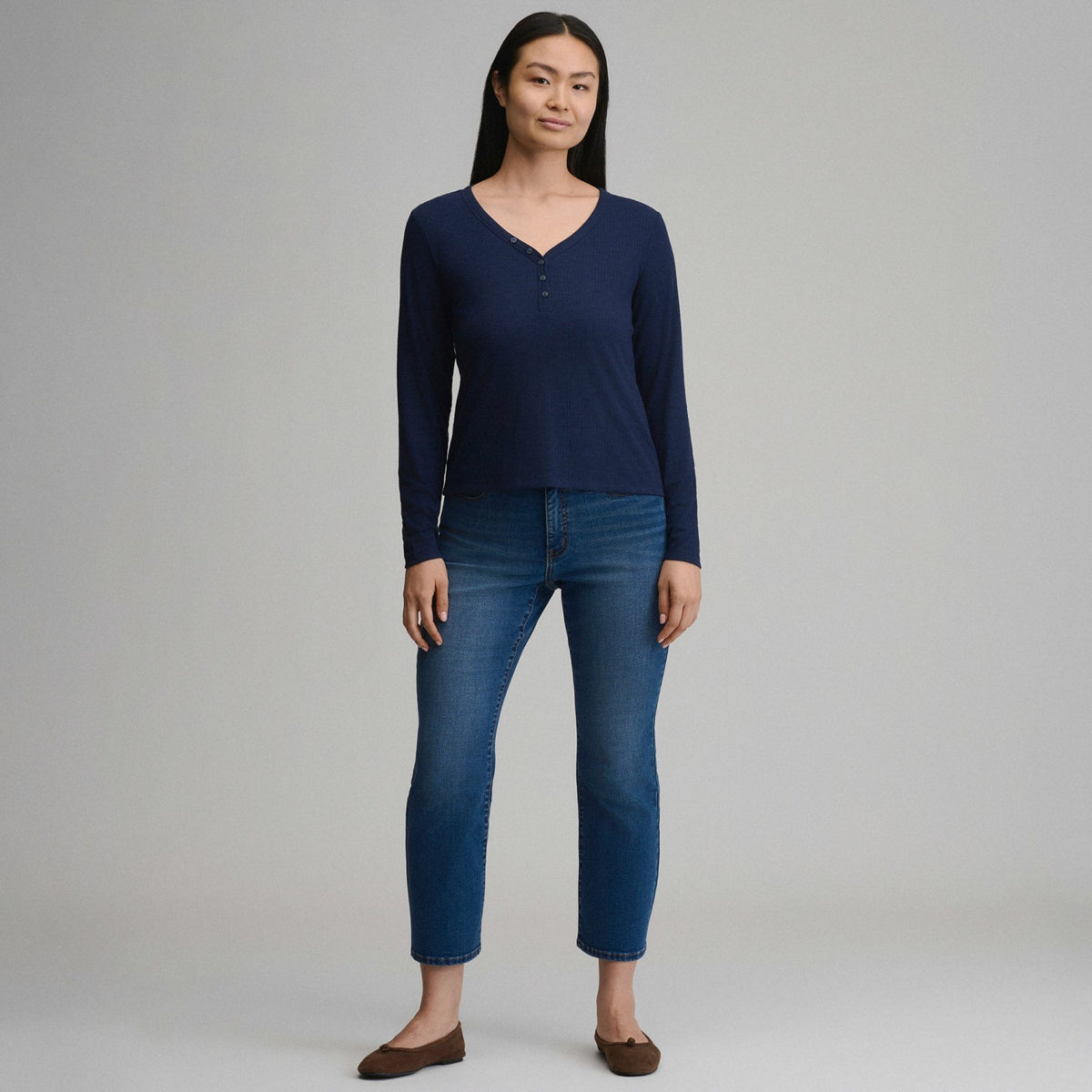 Women's Long-Sleeve Multi Button Henley | Eddie Bauer
