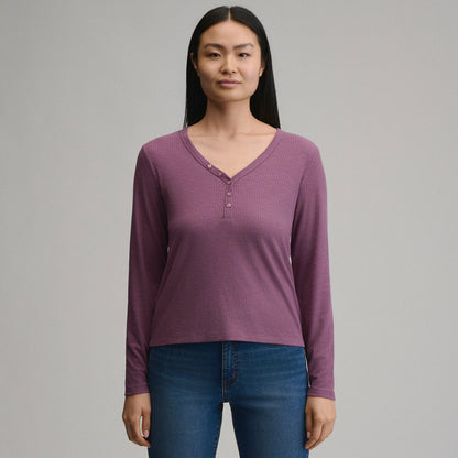 Women's Long-Sleeve Multi Button Henley | Eddie Bauer
