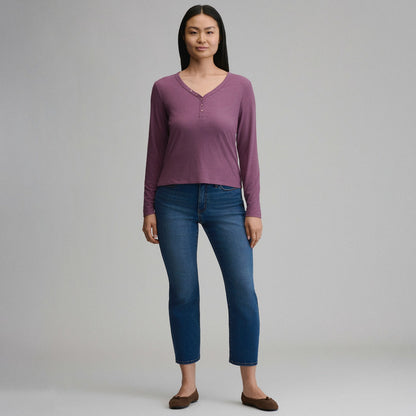 Women's Long-Sleeve Multi Button Henley | Eddie Bauer
