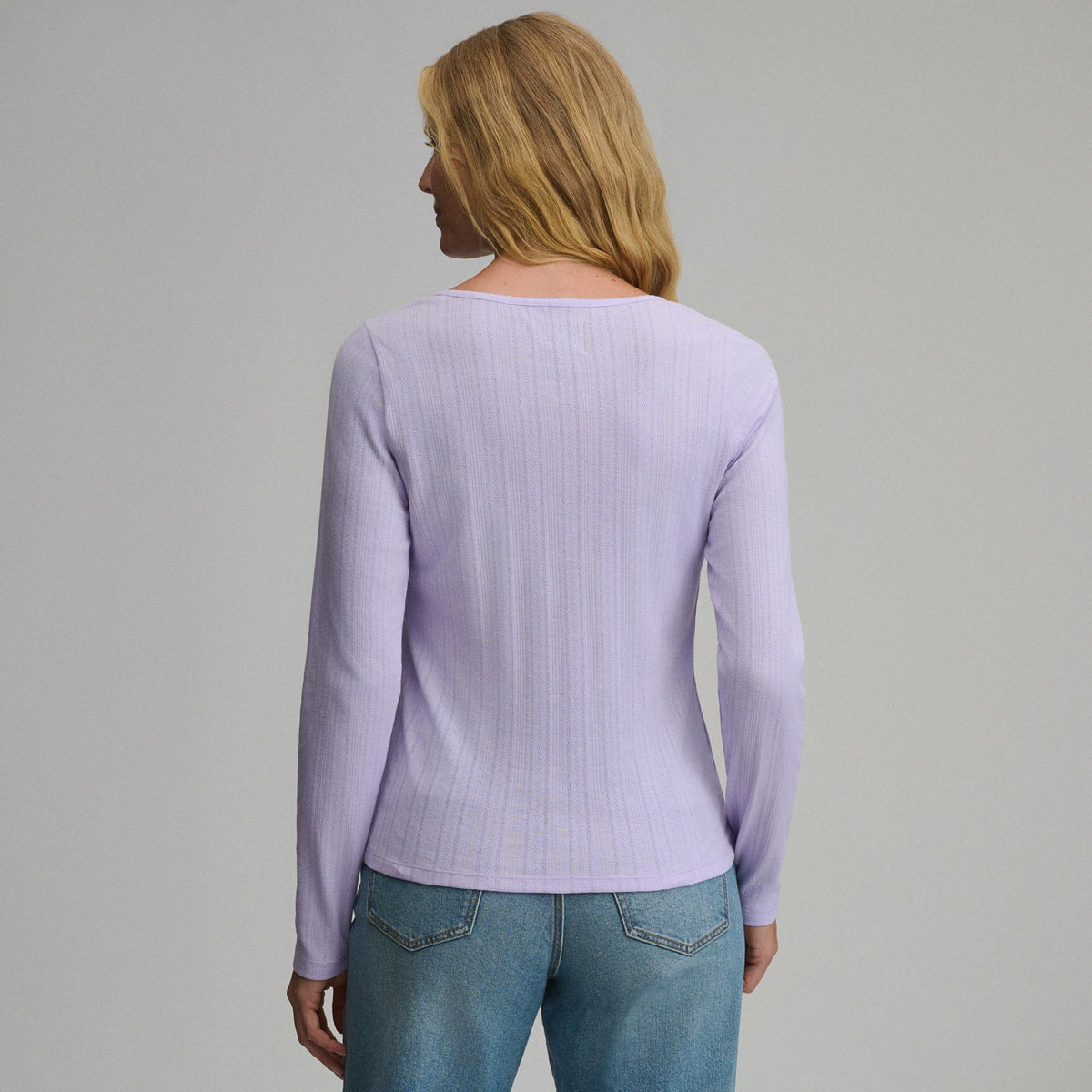 Women's Long-Sleeve Pointelle Button Front Top | Eddie Bauer