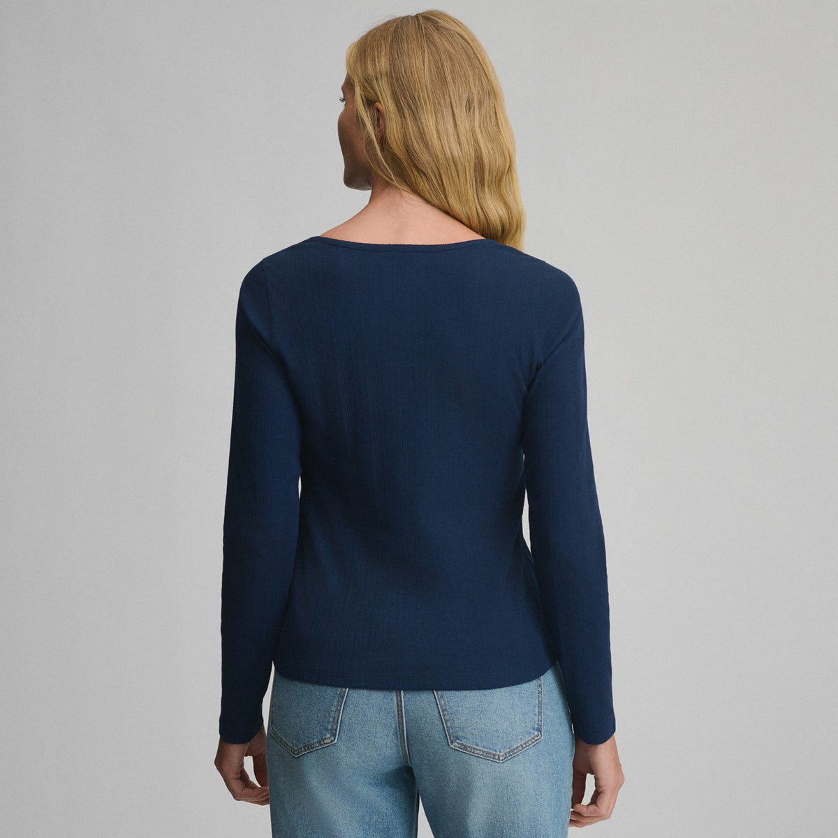 Women's Long-Sleeve Pointelle Button Front Top | Eddie Bauer