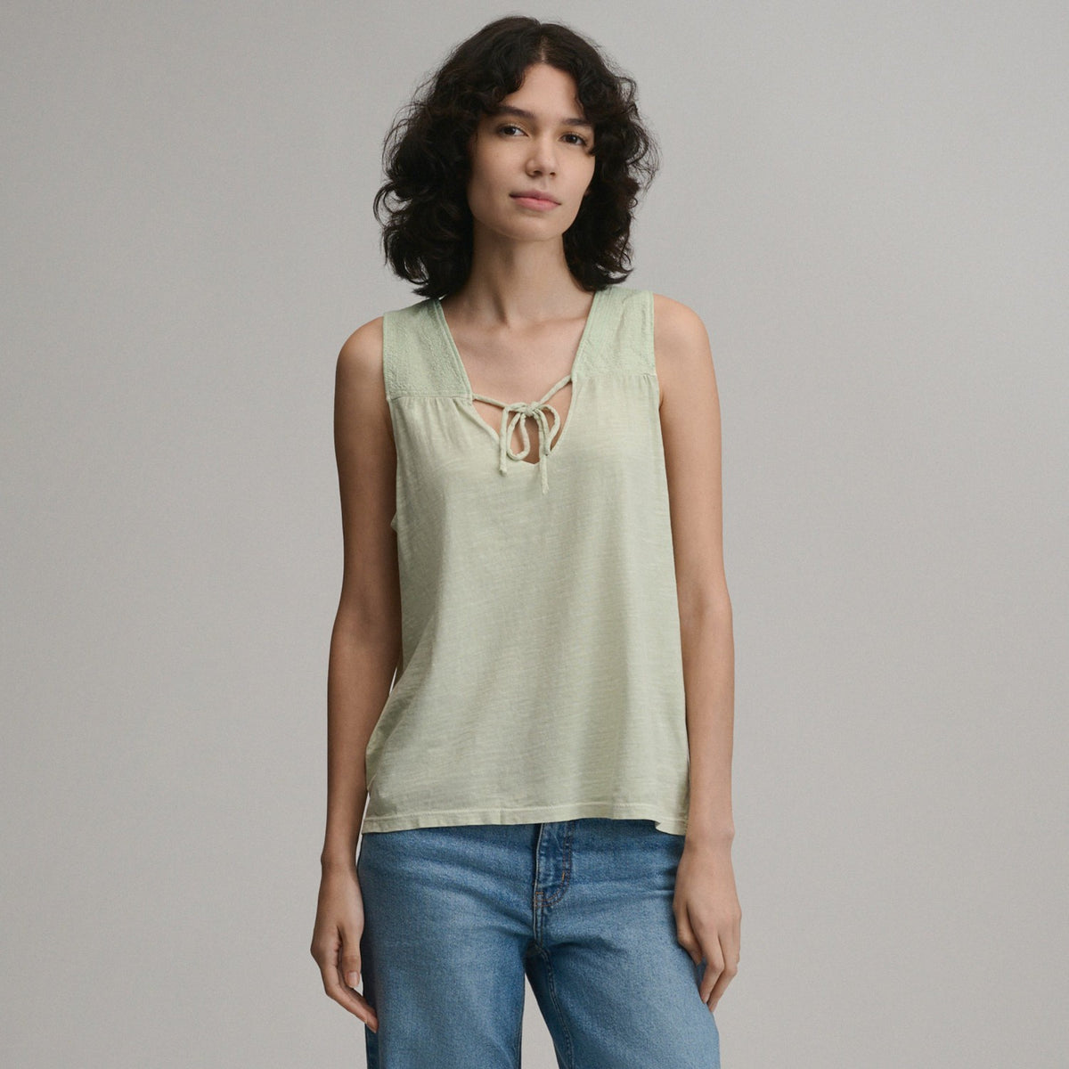 Women's Sunwashed Cotton Tie Front T | Eddie Bauer