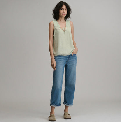 Women's Sunwashed Cotton Tie Front T | Eddie Bauer