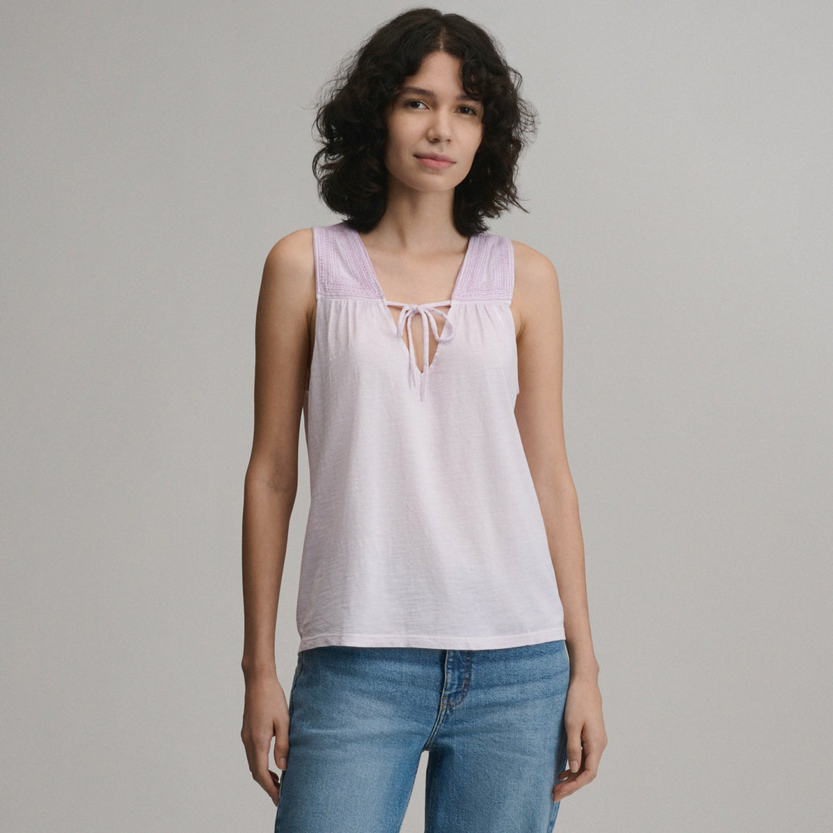 Women's Sunwashed Cotton Tie Front T | Eddie Bauer