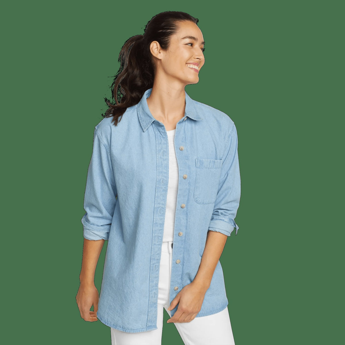 Women's Denim LS Overshirt | Eddie Bauer