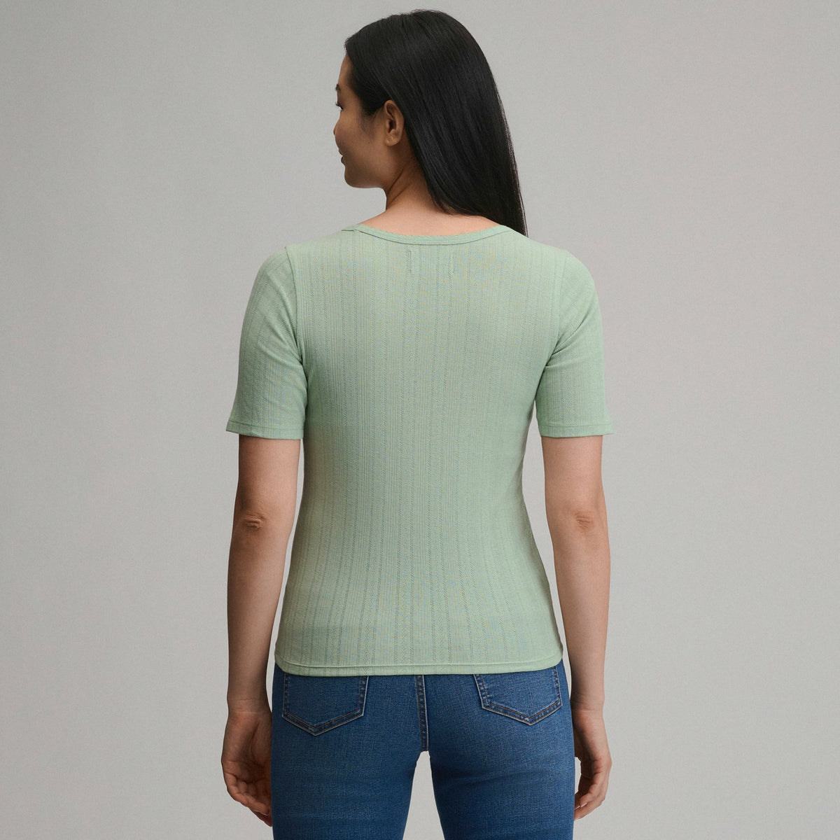 Women's Short-Sleeve Pointelle Square-Neck Crew | Eddie Bauer