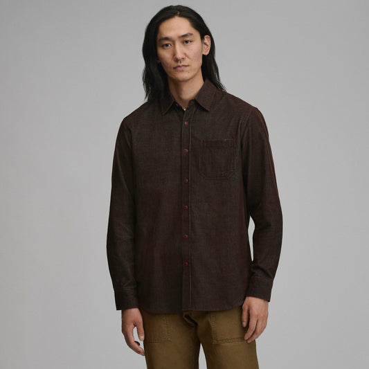 Men's Long-Sleeve Fine Wale Corduroy Shirt - Solid | Eddie Bauer