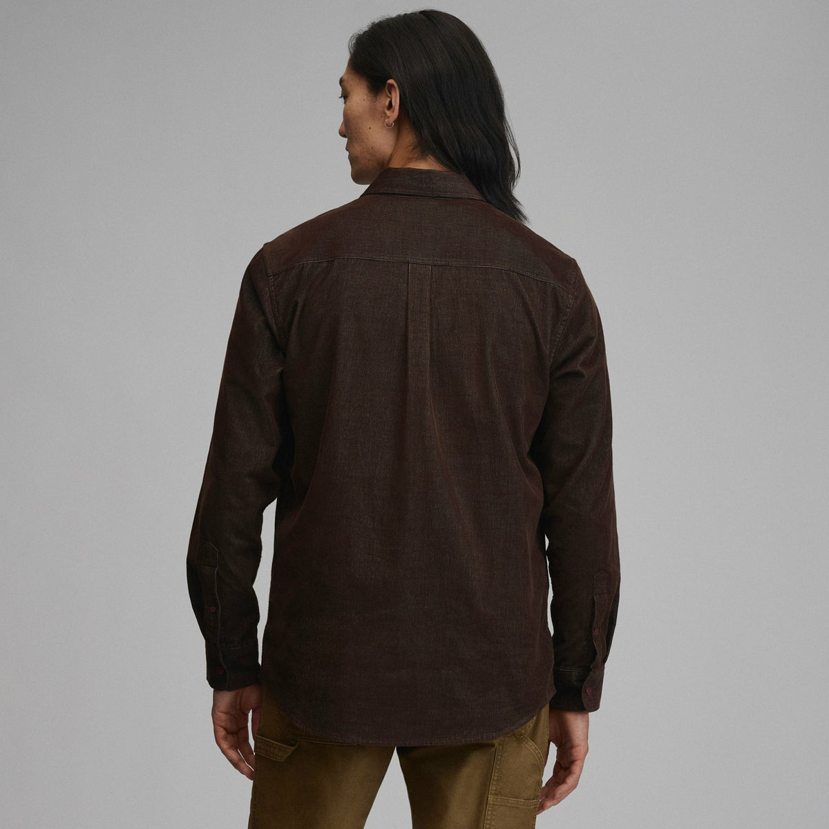 Men's Long-Sleeve Fine Wale Corduroy Shirt - Solid | Eddie Bauer