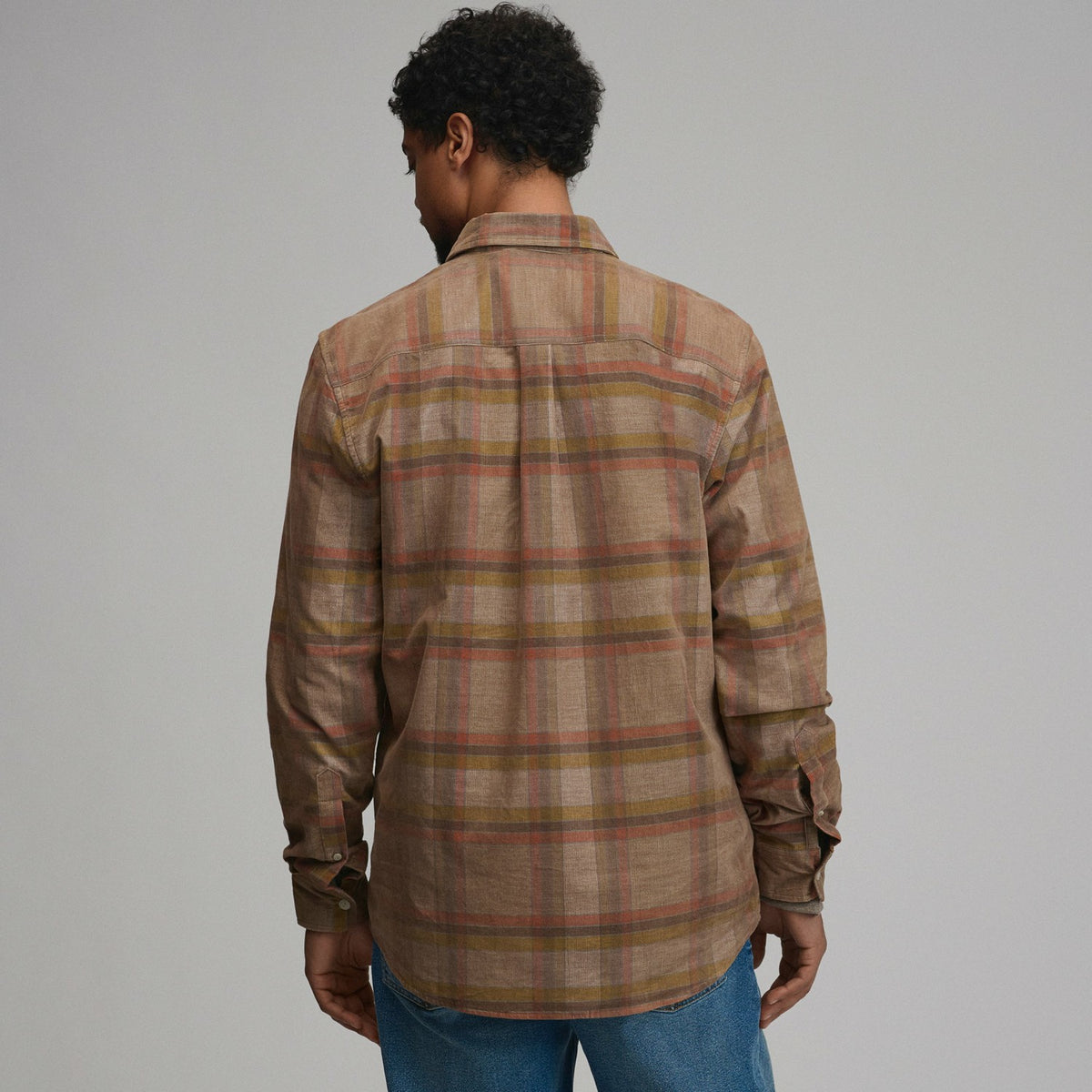 Men's Long-Sleeve Fine Wale Corduroy Shirt - Plaid | Eddie Bauer