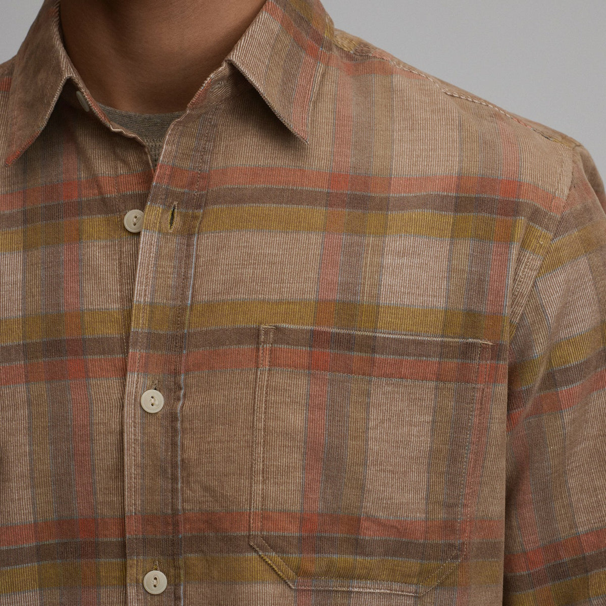 Men's Long-Sleeve Fine Wale Corduroy Shirt - Plaid | Eddie Bauer
