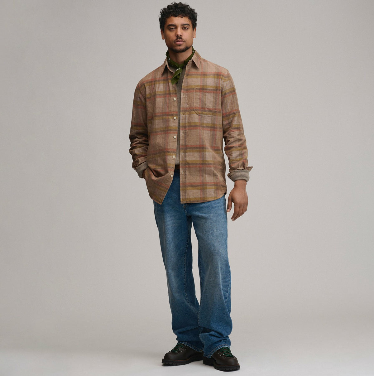 Men's Long-Sleeve Fine Wale Corduroy Shirt - Plaid | Eddie Bauer