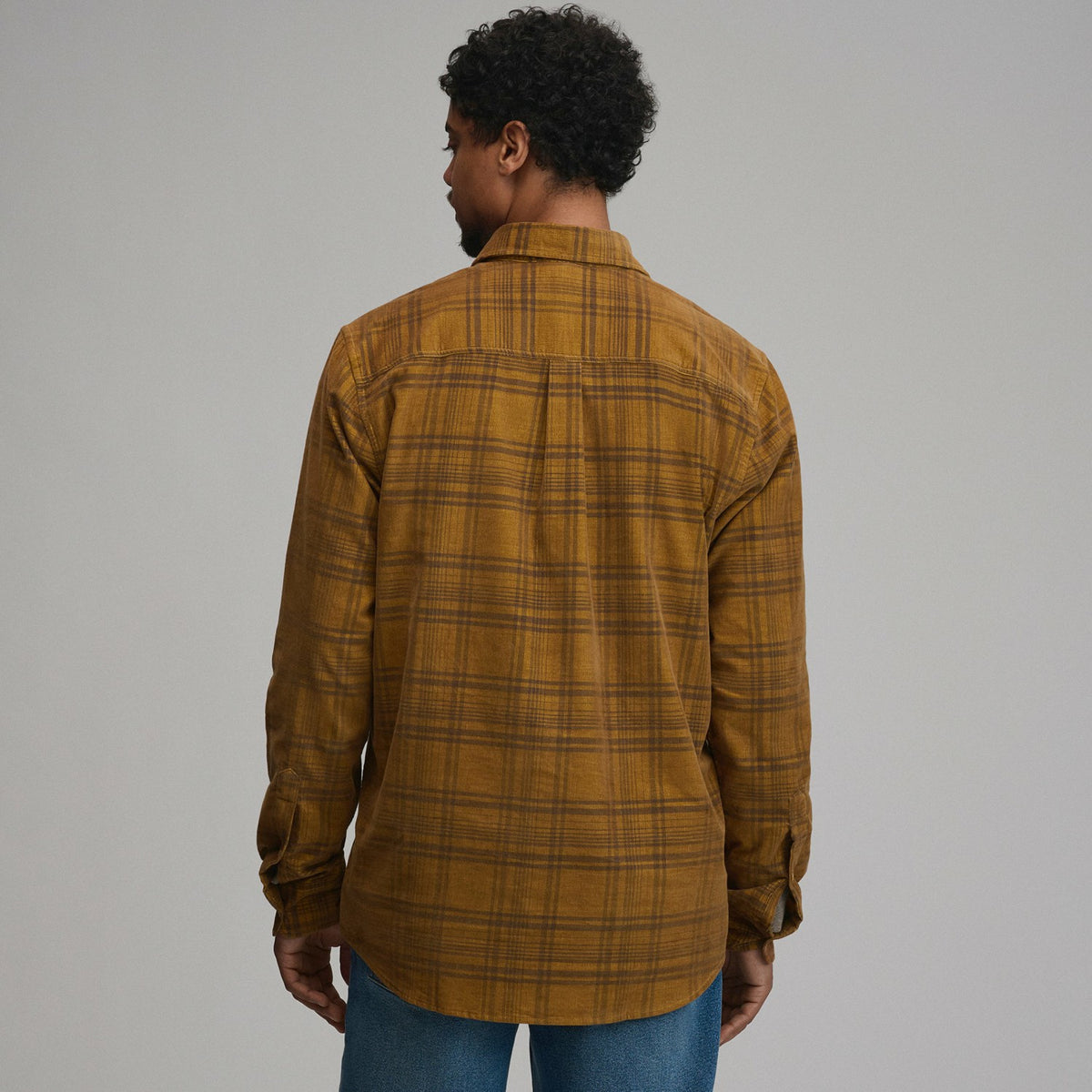 Men's Long-Sleeve Fine Wale Corduroy Shirt - Plaid | Eddie Bauer