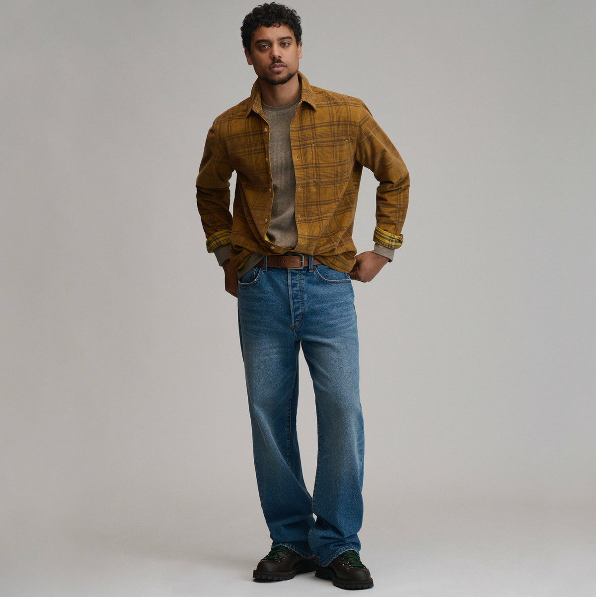 Men's Long-Sleeve Fine Wale Corduroy Shirt - Plaid | Eddie Bauer