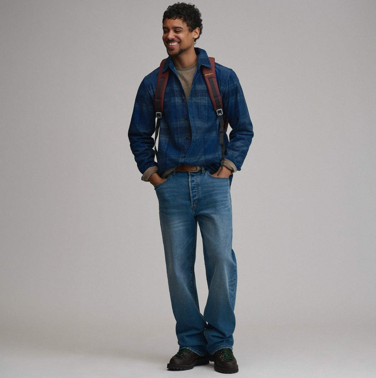 Men's Long-Sleeve Fine Wale Corduroy Shirt - Plaid | Eddie Bauer