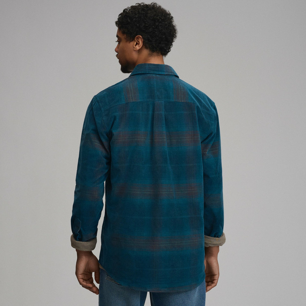 Men's Long-Sleeve Fine Wale Corduroy Shirt - Plaid | Eddie Bauer