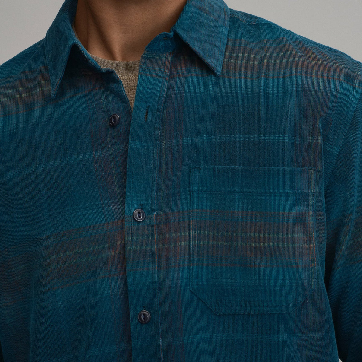Men's Long-Sleeve Fine Wale Corduroy Shirt - Plaid | Eddie Bauer