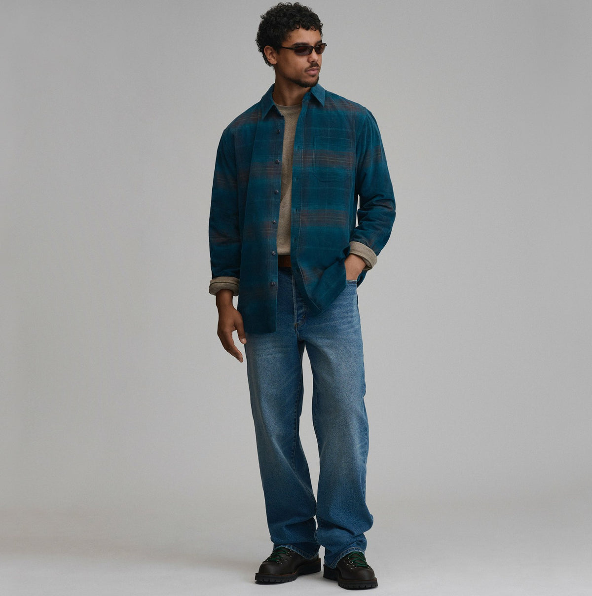 Men's Long-Sleeve Fine Wale Corduroy Shirt - Plaid | Eddie Bauer