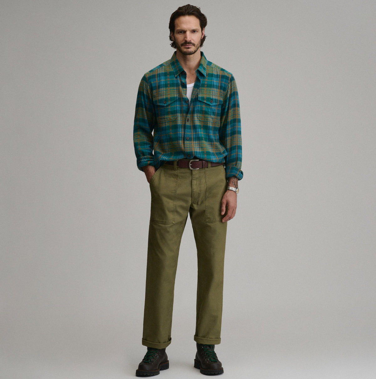 Men's Long-Sleeve Eddie's Cabin Shirt - Jacquard Plaid | Eddie Bauer