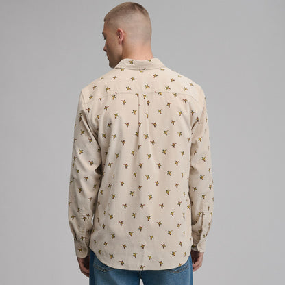 Men's Long-Sleeve Fine Wale Corduroy Shirt - Print | Eddie Bauer