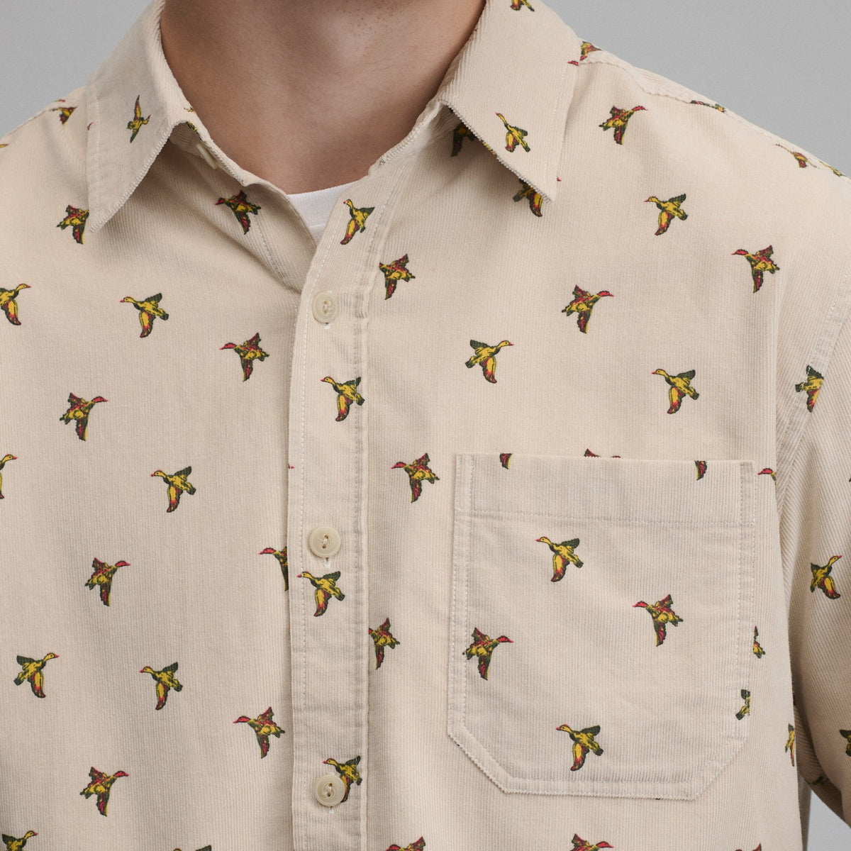 Men's Long-Sleeve Fine Wale Corduroy Shirt - Print | Eddie Bauer