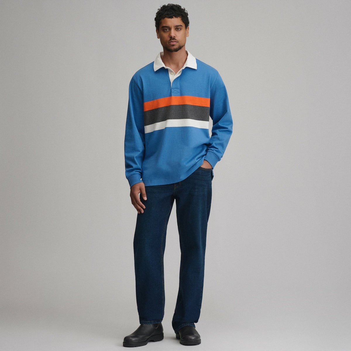 Men's Long-Sleeve Rugby Stripe Crew | Eddie Bauer