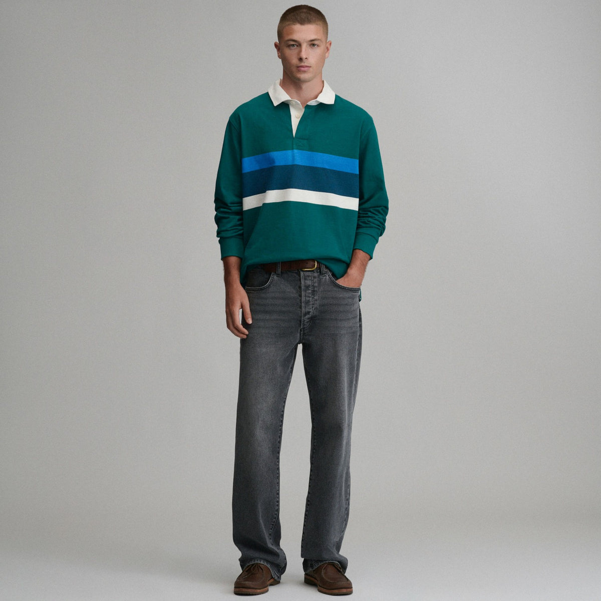 Men's Long-Sleeve Rugby Stripe Crew | Eddie Bauer