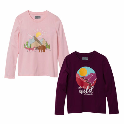 Kids Girls Graphic Long-Sleeve T-Shirt - 2 Pack | Eddie Bauer