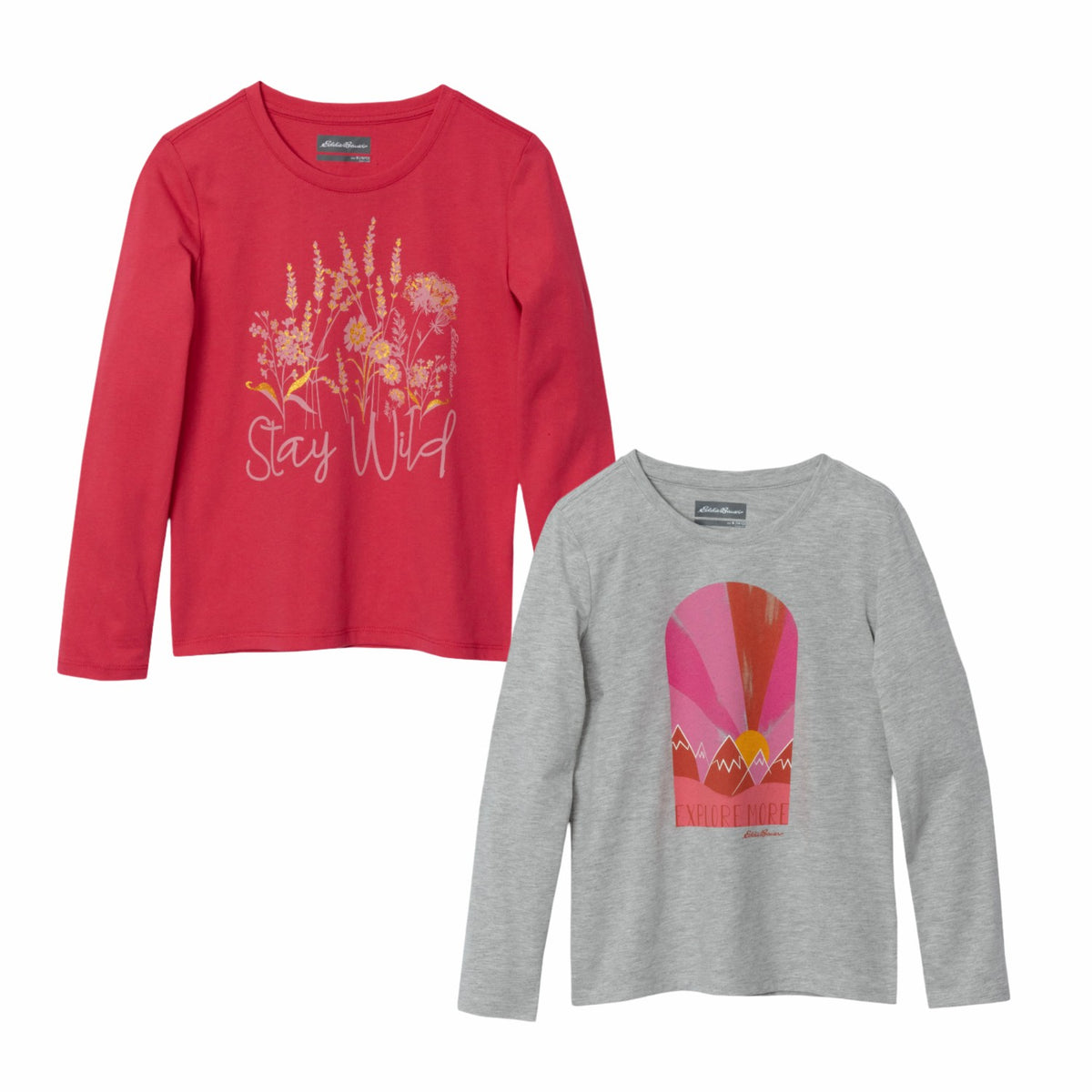Kids Girls Graphic Long-Sleeve T-Shirt - 2 Pack | Eddie Bauer