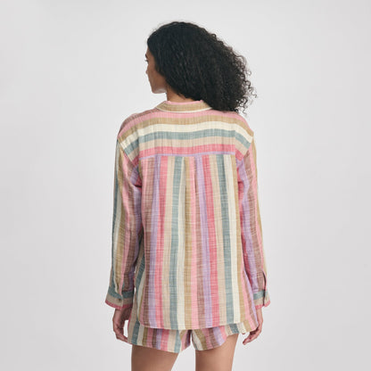 Women's Woven Stripe Cotton LS Slub | Eddie Bauer