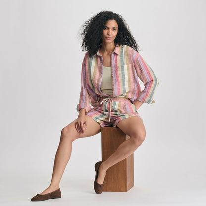 Women's Woven Stripe Cotton LS Slub | Eddie Bauer
