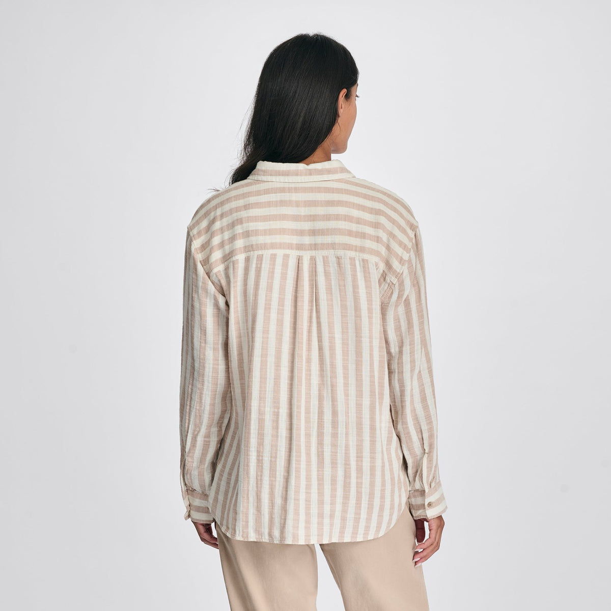 Women's Woven Stripe Cotton LS Slub | Eddie Bauer